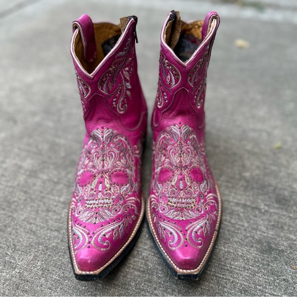 Old Gringo Pink Cowboy Skull Boots 9.5 NEW Dulce Calavera Stud - Picture 4 of 16